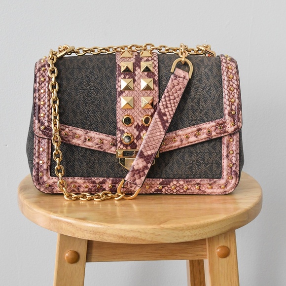 Michael Kors Crossbody Handbag- Chains and Studs - Picture 1 of 4